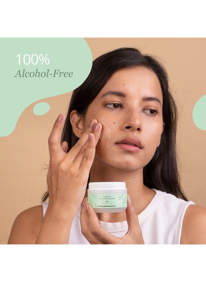 CARMESI Facial Shaving Balm for Women | 2-in-1 (Pre + Post-Shave) | Aloe Vera, Cucumber, Neem | No Alcohol | 50g - Image 5