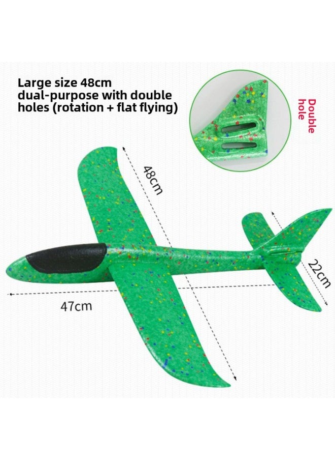 48cm 35cm Hand-thrown Foam Glider Toy Epp Camouflage Spin Throwing Stunt Gliding Airplane Model Aviation Toy-Color:Large Green  - Image 1