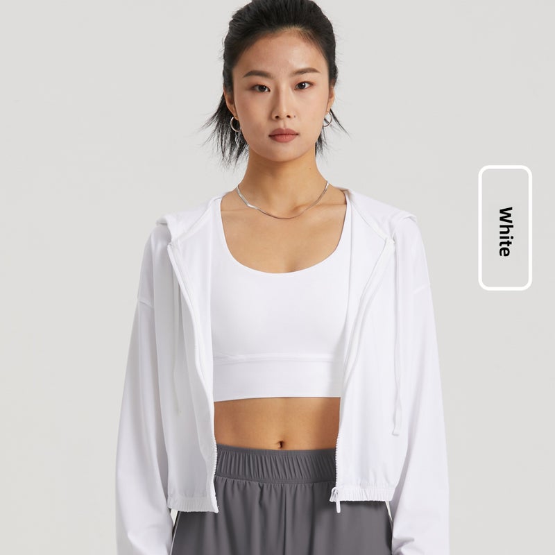 Generic New Yoga Short Zip Jacket Dopamine Sunproof Hoodie White 