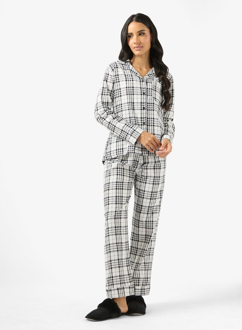 Ginger Cotton Plaid Relaxed Fit Shirt & Pyjama Set - Image 5