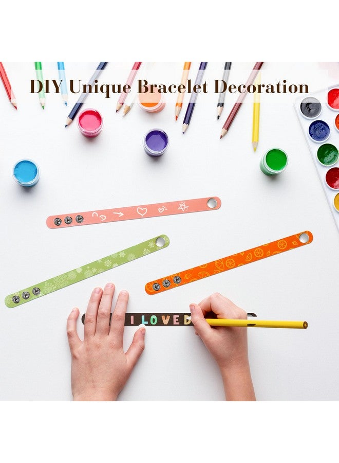 TXIN 20 Pieces Faux Leather Snap Bracelets Blank Colorful Adjustable Plain PU Leather Wristband for DIY Jewelry Making Women Men Cuff Wrist Crafts (10 Colors) - Image 3