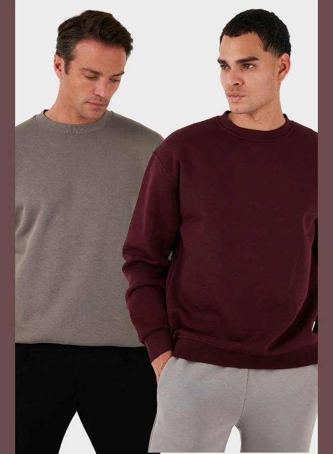 Buratti Regular Fit Crew Neck Fleece Lined 2-Pack Men's Sweatshirt 5905255S2