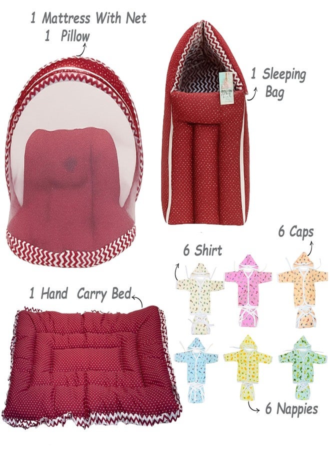 Infantbond by fareto All Season use Baby Essentials Combo | Baby Products | Baby Gift Set | Baby Combo Set for New Born (0-6months)(Pack of 41) (Red Polka) - Image 4