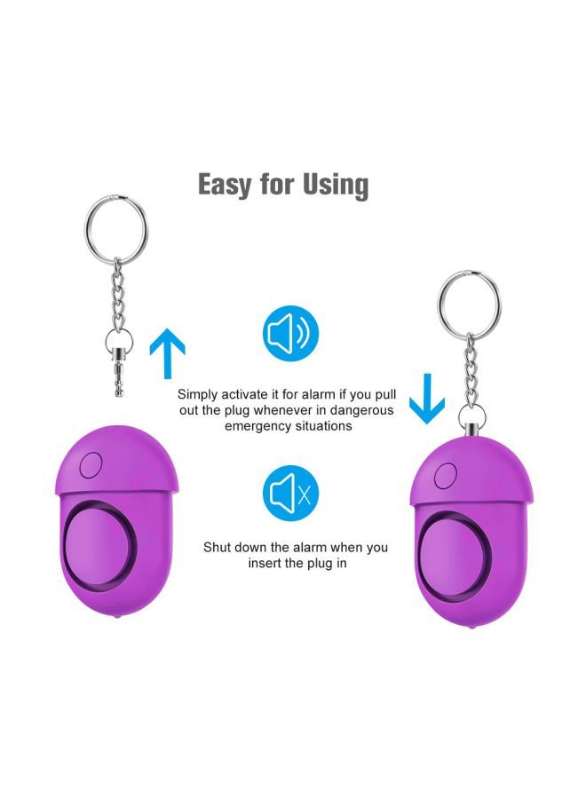 NIBEMINENT Self Defense Alarm Keychain Purple/Silver 8centimeter - Image 2