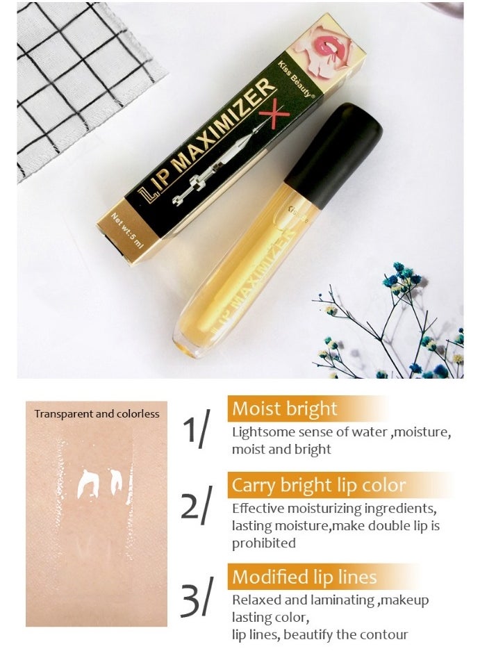 Kiss Beauty Lip Maximizer Plumper  Repairing Lip MaskClear 5ml  - Image 4