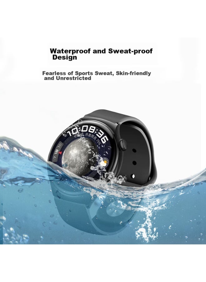 Watchbond Compatible With Huawei Watch 4 Pro Strap, Gt5/4/3/2 Reverse Buckle Silicone Watchband, Watch 4/3 Smart Sports Watch Chain For Men And Women, Buds Summer Accessories - Image 2