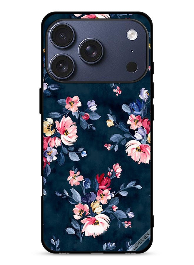 Covernex غطاء حماية آيفون 17 برو مزخرف برسومات زهور مرسومة باليد - Image 1