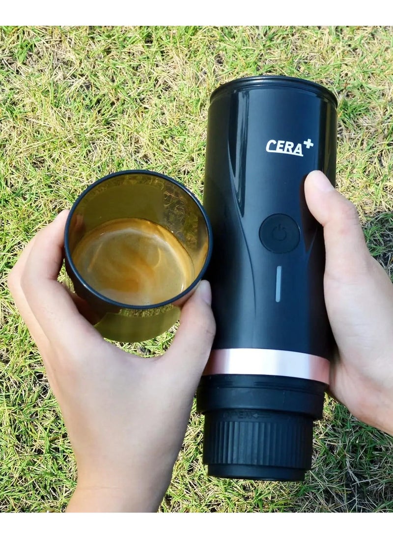 CERA - Cera Plus 2 in 1 Portable Coffee Maker, Rechargeable Mini Battery Espresso Machine with Heating Function, 20 Bar,  for Travel, Camping, Office, Home - Image 1