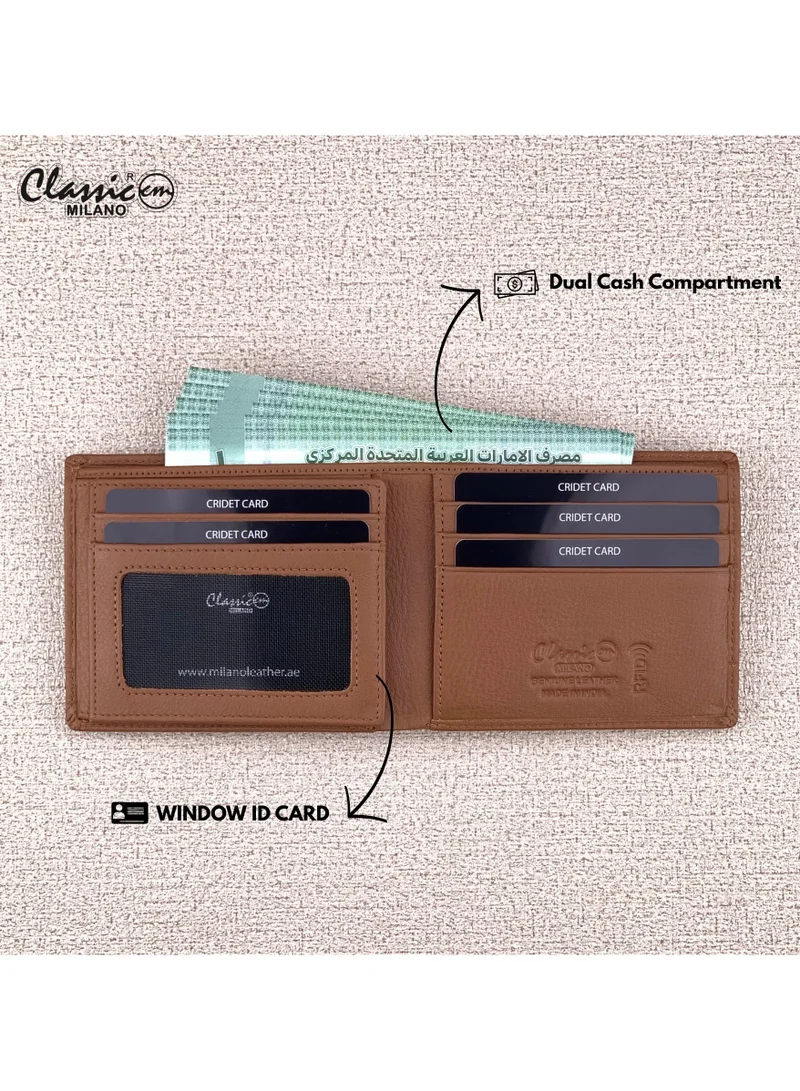 Classic Milano Classic Milano Genuine Leather Wallet for Men – Slim Bifold Men’s Wallet with RFID Blocking, Multiple Card Slots – Stylish Mens Purse Wallets Gift for Husband, Father