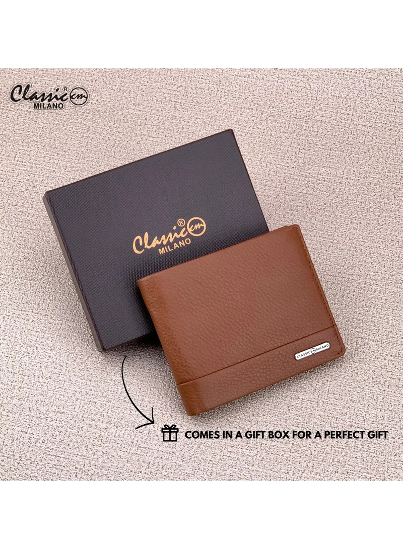 Classic Milano Tan (CNH-1) Classic Milano Genuine Leather Wallet for Men – Slim Bifold Men’s Wallet with RFID Blocking, Multiple Card Slots – Stylish Mens Purse Wallets Gift for Husband, Father for Men | Best Price UAE