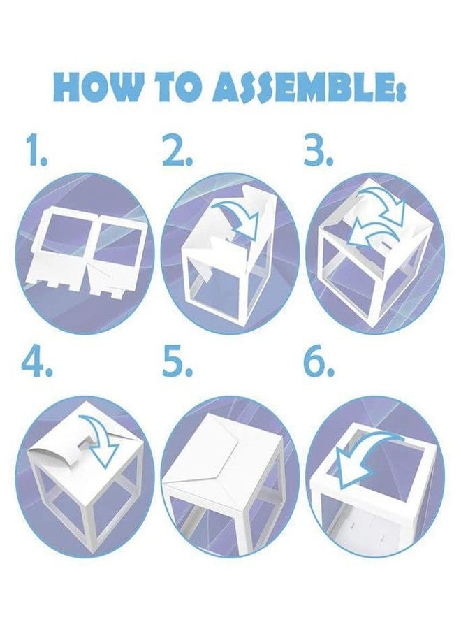 Selibration سيليبريشن | صندوق حروف شفاف من الورق المقوى مع بالونات (أبيض) لحفلات استقبال المولود، وزينة عيد الميلاد الأول، وحفلات تسمية المولود، وديكورات أعياد ميلاد الأطفال (4 قطع في مجموعة واحدة) - Image 2