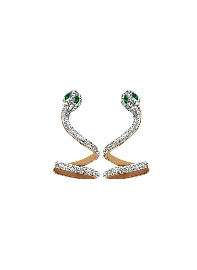 Alissa Stainless Steel Snake Design Cuff Earrings  - Image 1