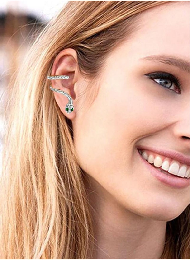 Alissa Stainless Steel Snake Design Cuff Earrings  - Image 4
