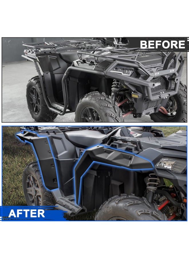 KATIMOTO Front & Rear Extended Fender Flares for Polaris Sportsman XP 1000 850, ATV Heavy-Duty Mud Flaps Splash Guards Kit for Polaris Sportsman XP 1000 850 2017-2023 Accessories, OEM# 2882455, 4PCS - Image 2