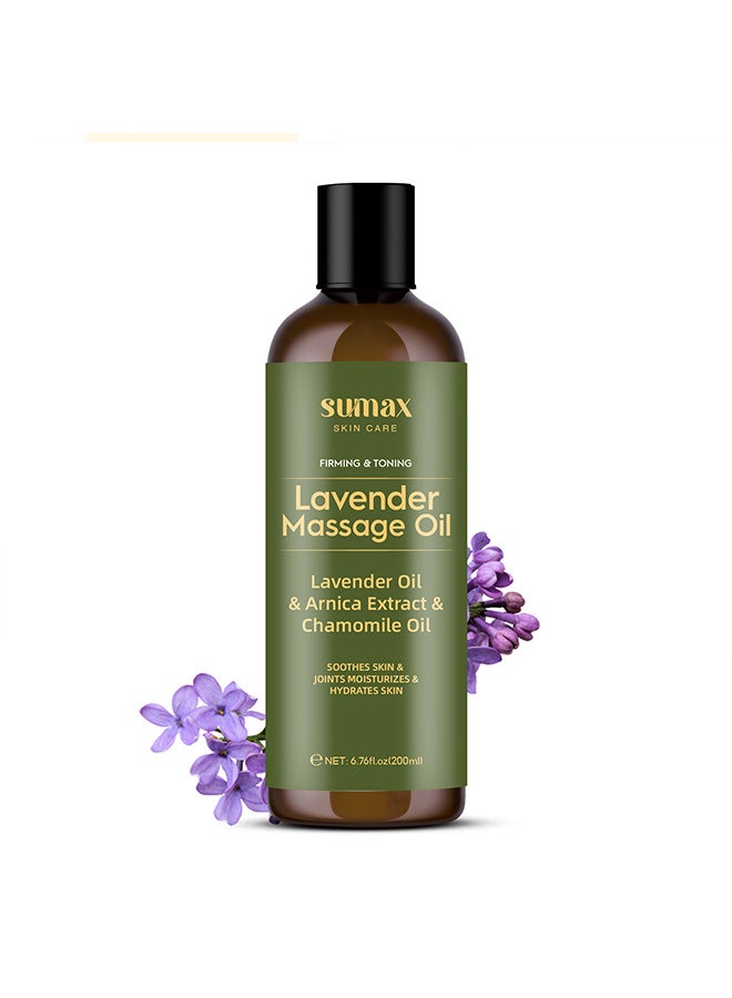 سوماكس زيت التدليك باللافندر، الغني بزيت اللافندر وزيت بذور العنب وزيت النعناع، ​​مناسب لتخفيف التعب الجسدي واسترخاء الجسم والعقل. - Image 1