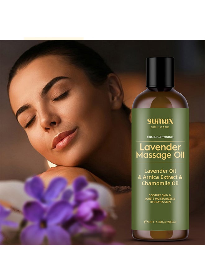 سوماكس زيت التدليك باللافندر، الغني بزيت اللافندر وزيت بذور العنب وزيت النعناع، ​​مناسب لتخفيف التعب الجسدي واسترخاء الجسم والعقل. - Image 2