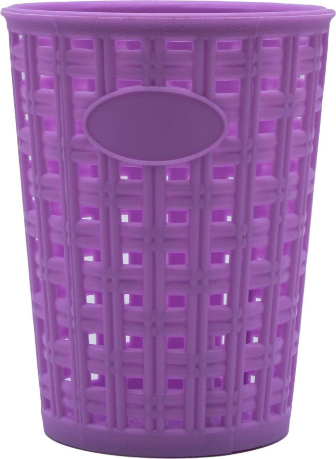 ABCDEF Jaycee Multipurpose Round Pen Stand, Cutlery,Utensils Holder,Table Organiser Plastic Toothbrush Holder (Purple) - Image 1
