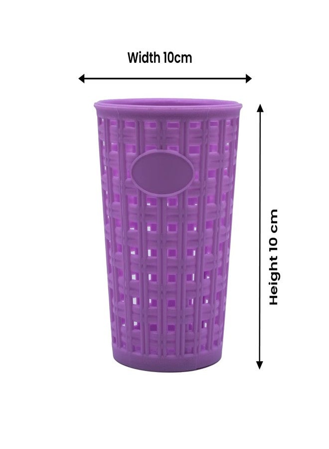 ABCDEF Jaycee Multipurpose Round Pen Stand, Cutlery,Utensils Holder,Table Organiser Plastic Toothbrush Holder (Purple) - Image 2