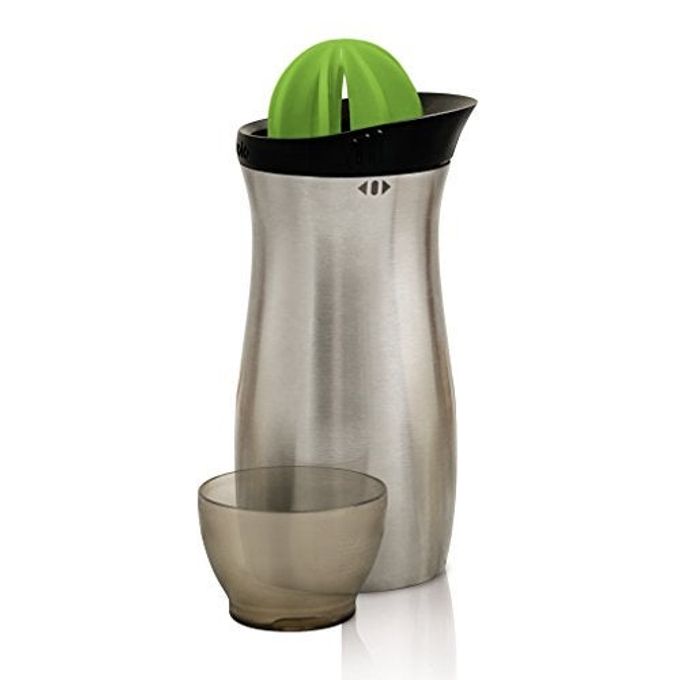 Tovolo Cocktail Shaker Stainless Steel (24 oz.) - Built-In Citrus Reamer, Strainer, & Jigger / Gadget for Bar Cart, Bartending, Home Bar, Mixology, Kitchen, & Gifting