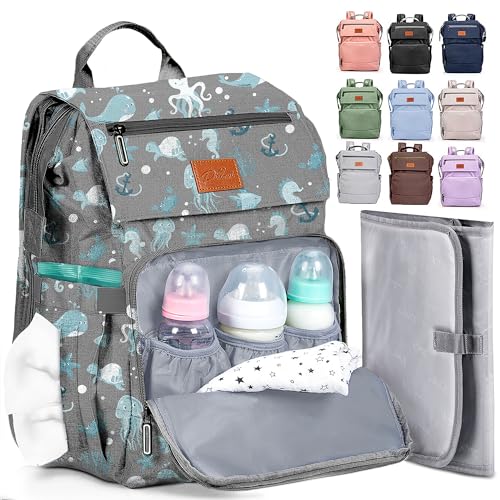 PILLANI Baby Diaper Bag Backpack Backpack Diaper Bag wLarge Capacity Baby Shower Gifts Waterproof Travel Diaper Bags wChanging Pad Insulated Bottle Holders Padded Straps Baby Boy Stuff - Image 1