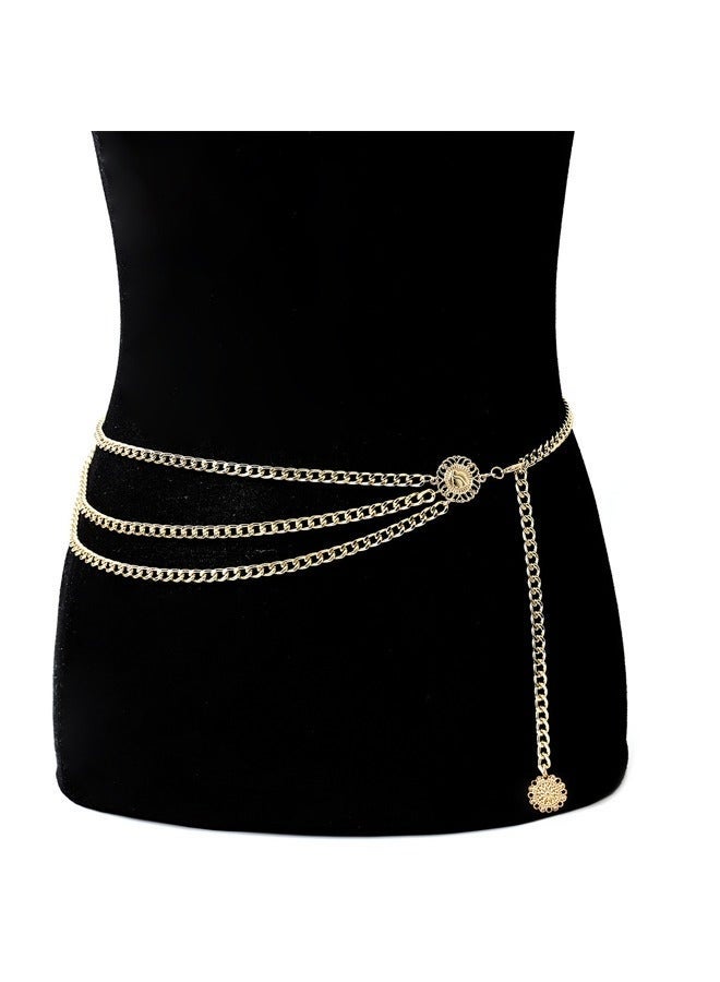 جيفت أحزمة سلسلة نسائية أنيقة متعددة الطبقات قابلة للتعديل، مكونة من 4 قطع - Image 5