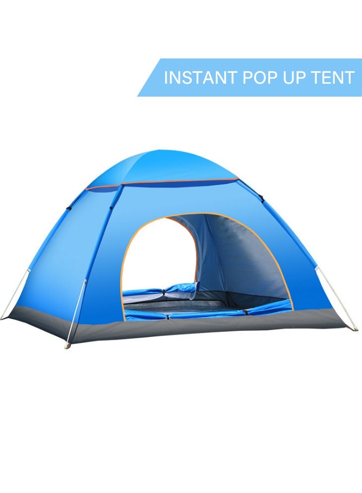 عربست خيمة تخييم، فتح فوري بشكل قبة لشخصين، مقاومة للماء والرياح وحجب الأشعة فوق البنفسجية، تهوية شبكية مع بابين، محمولة وخفيفة مع حقيبة حمل، أعمدة فايبرجلاس، ‎200×200×130 سم - Image 1