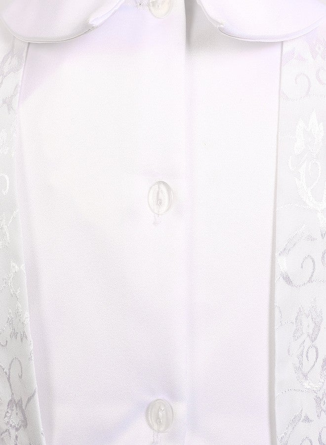 NIMBLE Baby Boys Newborn Christening Baptism Infant Satin Romper Outfit,0-12M White - Image 5