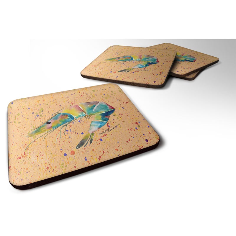 Caroline's Treasures ""Caroline's Treasures 8469FC Shrimp Foam Coasters (Set of 4)  3.5"""" H x 3.5"""" W  Multicolor"" 