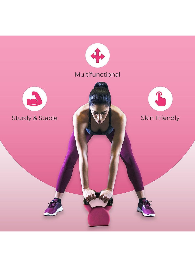 anythingbasic. Vinyl Half Coating Kettle Bell 8 KG | Material : Iron with Rubber Coat | Exercise, Fitness and Strength Training Weights at Home/Gym for Women and Men  - Image 3
