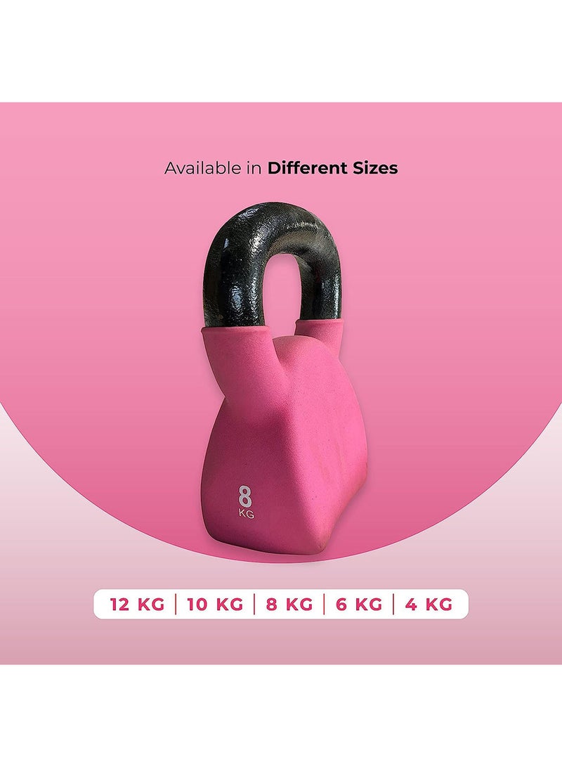 anythingbasic. Vinyl Half Coating Kettle Bell 8 KG | Material : Iron with Rubber Coat | Exercise, Fitness and Strength Training Weights at Home/Gym for Women and Men  - Image 5