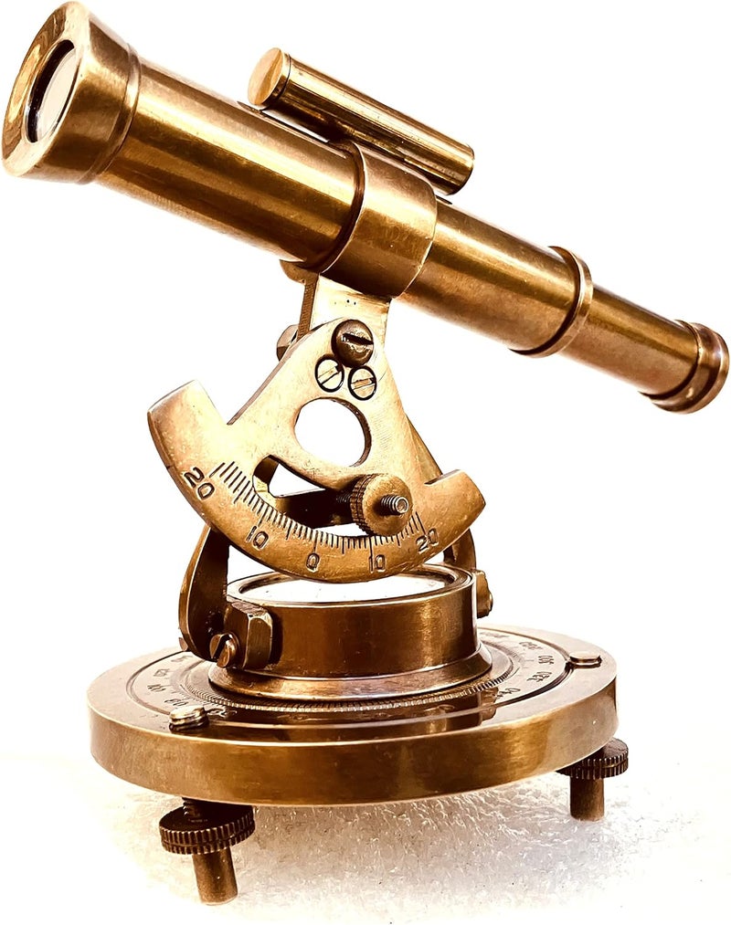 ALADEAN Brass Alidade Decorative Telescope 4" with Base Compass Gifts (4 Inch) - Image 1