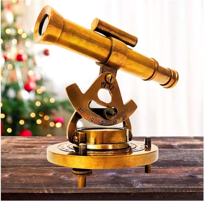 ALADEAN Brass Alidade Decorative Telescope 4" with Base Compass Gifts (4 Inch) - Image 5