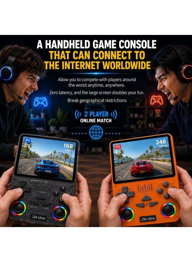 J36 Ultra Handheld Retro Gaming Console with 3.5" HD IPS Display, 2.4GHz WiFi, Bluetooth 4.2, Android System, Online Multiplayer, YouTube Support, Thousands of Classic Games, Portable Game Console - Image 5