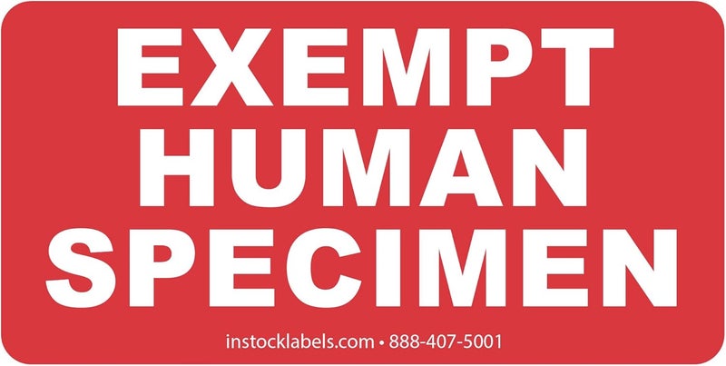 InStockLabels.com Exempt Human Specimen Medical Healthcare Labels 1.5 x 3 Inch 500 Total Labels - Image 3