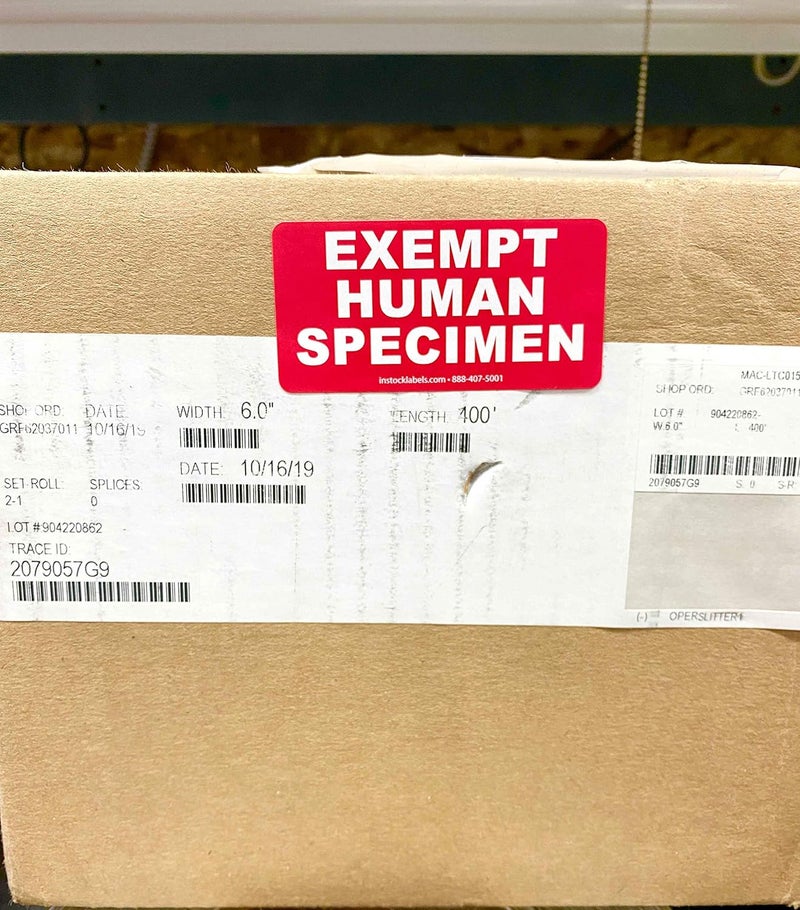 InStockLabels.com Exempt Human Specimen Medical Healthcare Labels 1.5 x 3 Inch 500 Total Labels - Image 4