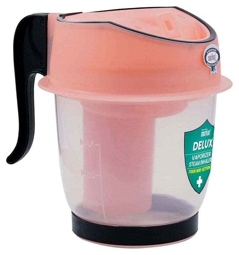 Crescent Steamer for Cold with Double Protection Wall, Vaporizer Steamer for Cough and Cold, Facial Care, Face Steamer for Facial; Separate Water Storage Jar, Detachable, Easy Clean, Durable, Color: Pink, Pack of 1 - Image 1