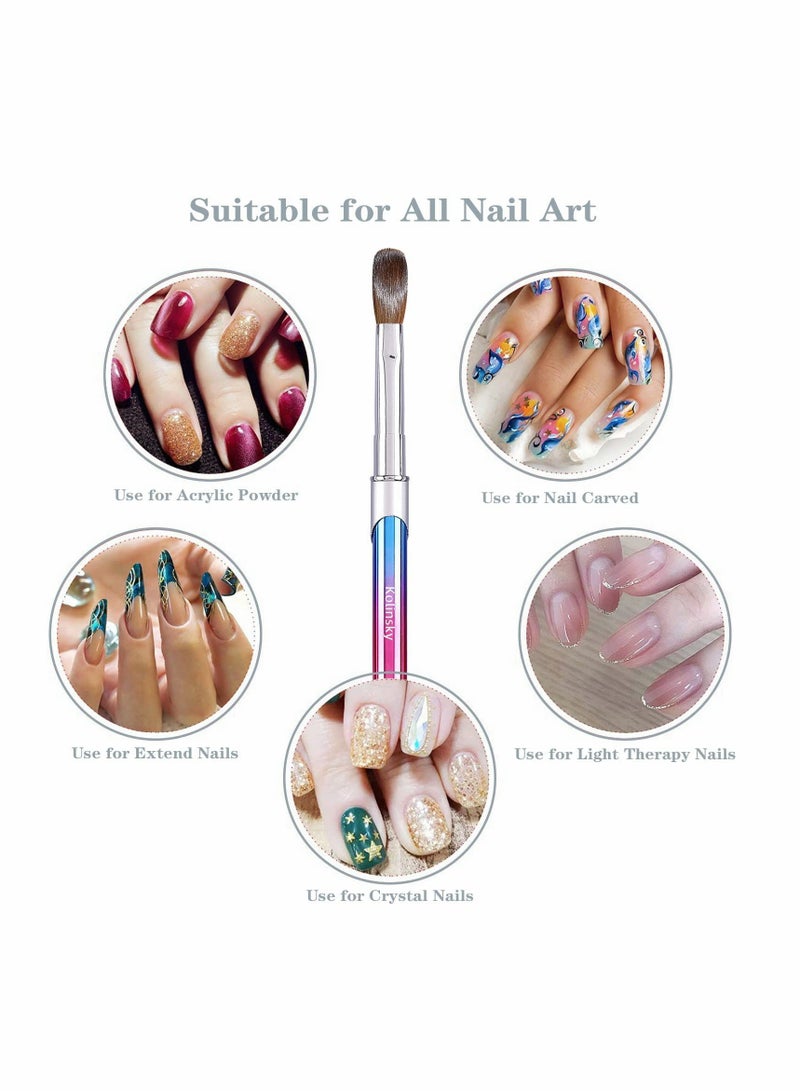 Generic Professional Acrylic Nail Art Brush Set - Handcrafted Colorful Nail Polish Brushes with Caps for Detailed Painting and Carving - Perfect for Makeup Enthusiasts and Nail Technicians. - Image 5