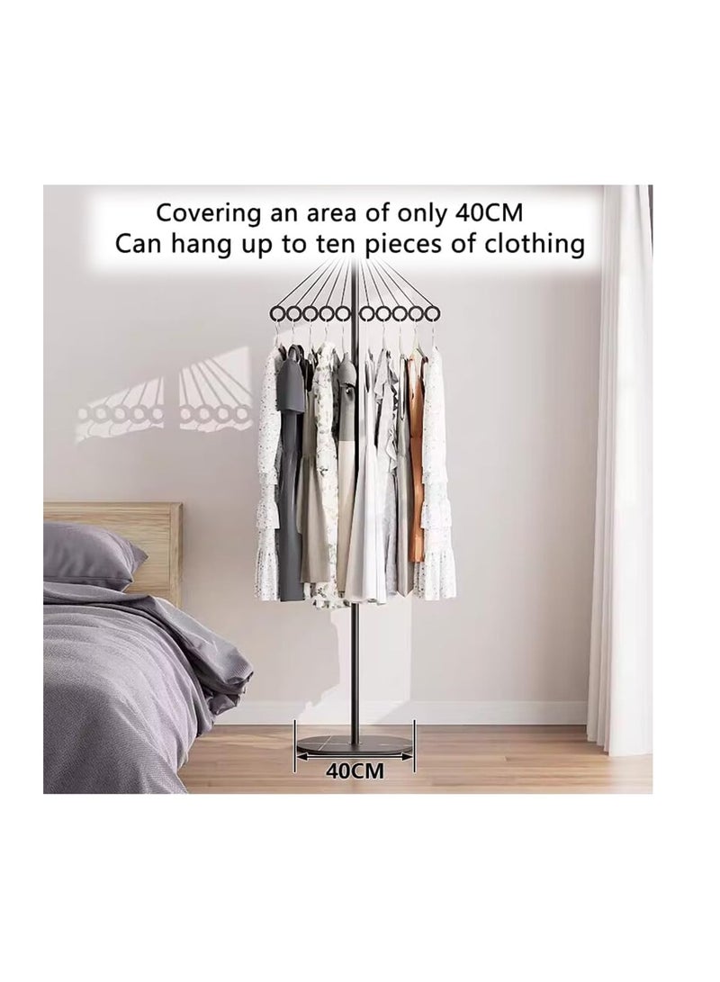 Modern Coat Rack Stand, Iron Coat Stand with 10 Holes, Clothing Rack Freestanding With Stable Marble Base, For Coats, Hats, Scarves, Clothes, Bedroom, Hotel Hall,Clothing Store (Black) - Image 3