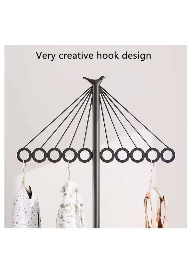 Modern Coat Rack Stand, Iron Coat Stand with 10 Holes, Clothing Rack Freestanding With Stable Marble Base, For Coats, Hats, Scarves, Clothes, Bedroom, Hotel Hall,Clothing Store (Black) - Image 4
