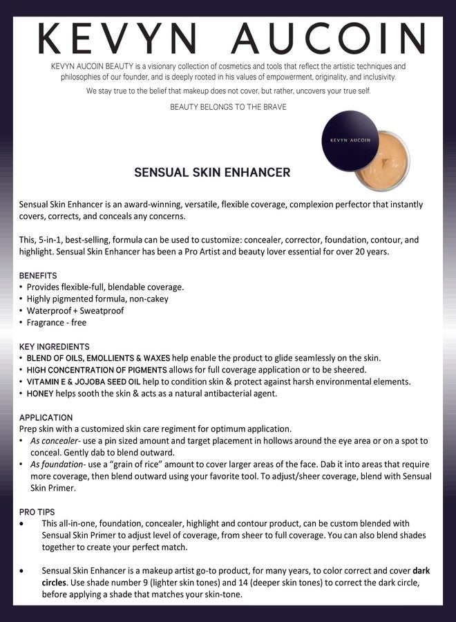 Kevyn Aucoin The Sensual Skin Enhancer (Deep) SX 16 shade: Evens skin tone. All-in-one foundation, concealer, highlight and contour. All skin types. Makeup artist go to that color corrects and covers. - Image 3