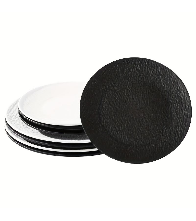 White Plastic Stone Texture Dinner Plates 2 Pack 7.48 Inch for Wedding Party - Image 3
