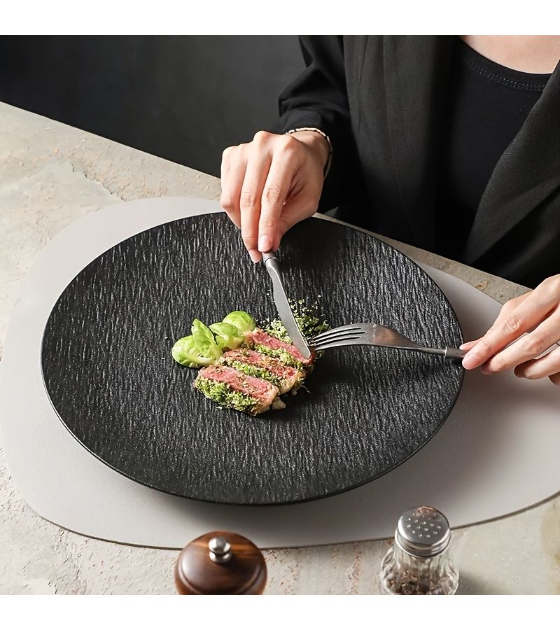 White Plastic Stone Texture Dinner Plates 2 Pack 7.48 Inch for Wedding Party - Image 4