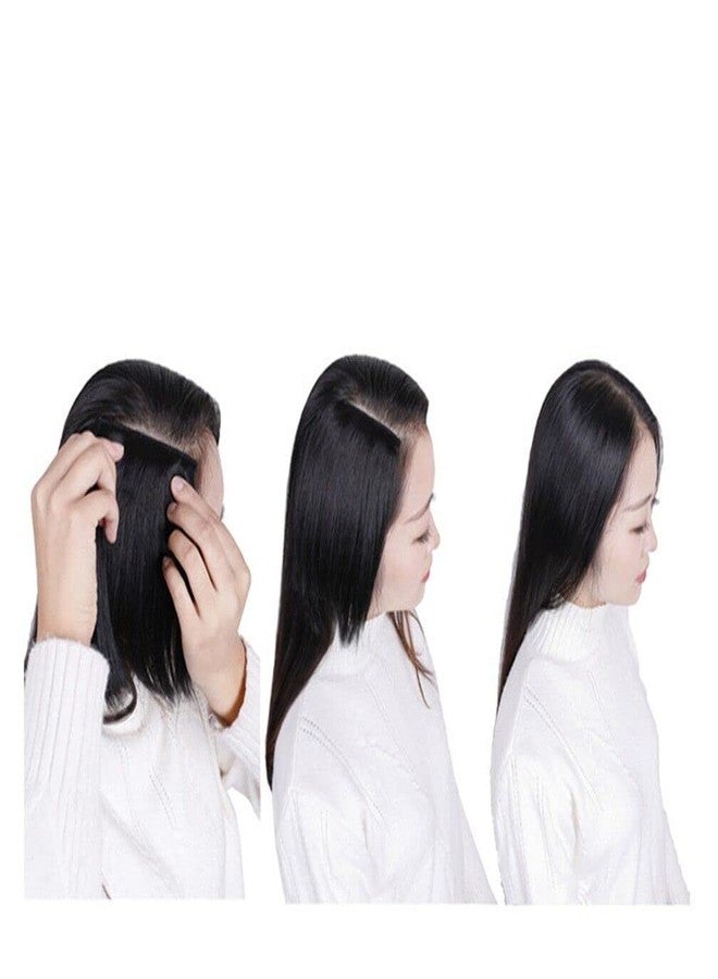 Ekan 2 Clip In Short Invisible Hair Extensions Fluffy Hair Volumizer Extension for Women Girls (6.5 Inches, Natural Black Brown) 1 Piece - Image 1