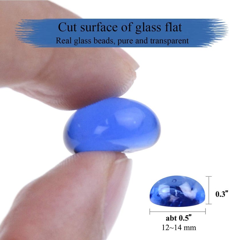 KINGOU Flat Glass Gems/Beads/Stones for Vase Filler, Table Scatter, Games - 1 Lbs (12-14mm, Approx. 1/2") - Image 5