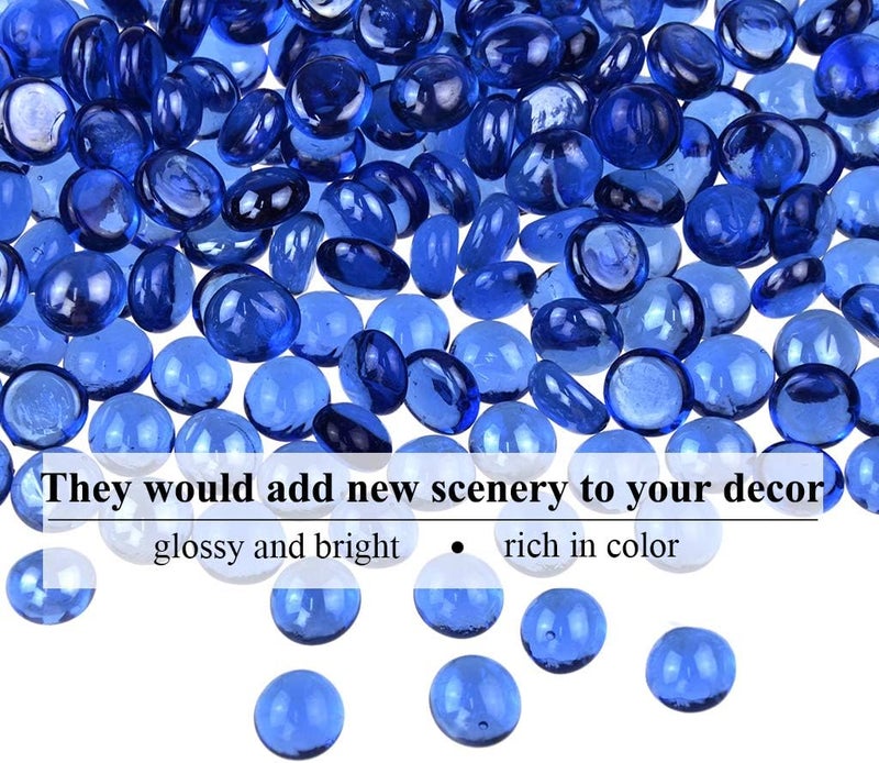 KINGOU Flat Glass Gems/Beads/Stones for Vase Filler, Table Scatter, Games - 1 Lbs (12-14mm, Approx. 1/2") - Image 4