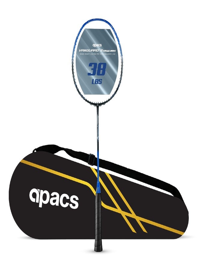 أباك مضرب تنس الريشة Apacs Vanguard 11 Next Gen (بدون أوتار) | أقصى شد 38 رطلاً | عمود Ultra PEF | توازن ثقيل من جهة الرأس (4U) | إطار Aero Dyna | صنع في فيتنام، مضرب تنس ريشة مع غطاء (للمحترفين) - Image 1