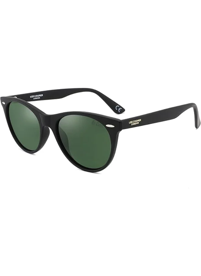 Lee Cooper Polarized Sunglasses Black Frame Green Mirror Lens 52mm  - LC1002C03