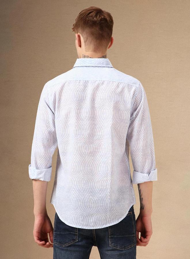 دينيس لينغو قميص كاجوال بطبعة تجريدية من دينيس لينجو للرجال - Image 5