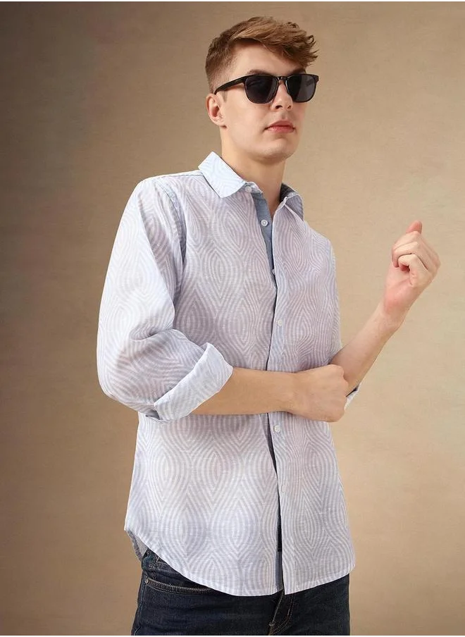 Dennis Lingo Dennis Lingo Abstract Print Casual Shirt for Men