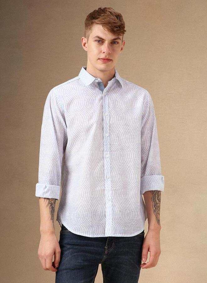 دينيس لينغو قميص كاجوال بطبعة تجريدية من دينيس لينجو للرجال - Image 4